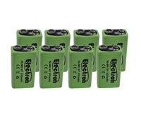 8X Pila Batteria ricaricabile Ni-Mh 9V 300mAh per radiomicrofoni prismatica 7326