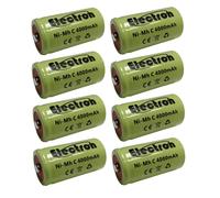 8x Pila Batteria ricaricabile Ni-Mh NiMh 1/2 mezza torcia C 4000mAh 50x26mm pin
