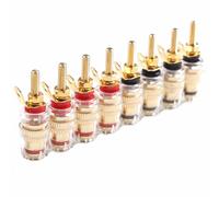 8x Placcato Oro Altoparlante Terminal Morsetto Amplificatore Connettore a Banana