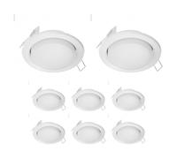 8x plafoniera da incasso ZOBE bianco opaco rotonda 107mm Ø 1x GX53 max. 25W [EEK: F]
