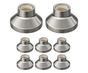 8x plafoniera/porta lampada ELEKTRA in porcellana argento lucido 1x E27 max.