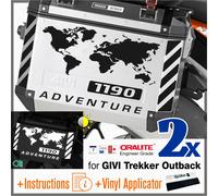 8x Rifrangenti ADESIVI Nero compatibile con KTM 1190 ADV GIVI TREKKER OUTBACK