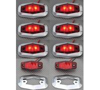 #8x Rosso 24V Posteriore Lato 2 LED Cromo Lunetta Indicatore Luci per Scania Man