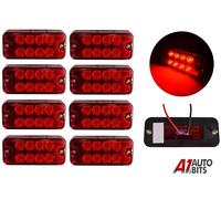 8x Rosso Posteriore Luci di Posizione Laterali Lampade Camion Rimorchi 24v SMD 8