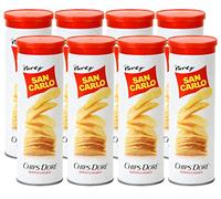 8X San Carlo Chips Dore' Classico Patatine Cialda Dorata, Ondulata e Croccante Maxi Tubo 100g [8 Confezioni]