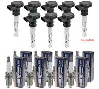 8x Stellox Bobina Accensione + Beru Candela per Audi A6 4F2 C6 4.2, Quattro