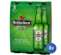 8x Stock Heineken Birra Bottiglia 33X3 Vetro