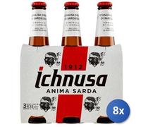 8x Stock Ichnusa Birra Bottiglia 33X3 Vetro