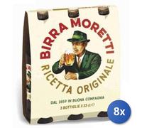 8x Stock Moretti Birra Bottiglia 33X3 Vetro