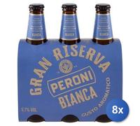 8x Stock Peroni Birra Bianca Riserva In Bottiglia Cl 33 X 3