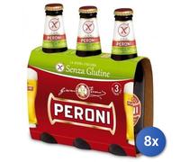 8x Stock Peroni Birra Bottiglia 33X3 S/Glutine Vetr