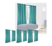 8x Tende per salotto e camera da letto in verde oscuranti e opache 245 x 135 cm