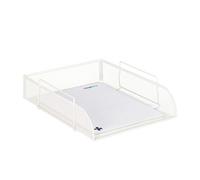 8x Vaschetta Portadocumenti, per Formato A4, Design a Griglia, Portalettere per Ufficio, Metallo, 25x34 cm,Bianco