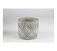 8x Vaso Cemento Antikgrünes Motivo con Foglie 13x12cm Piante Fioriera Set Deco