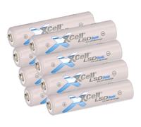 8x Xcell Micro AAA Batteria Lsd Base NI-MH 1,2V 800mAh Tray Basso Auto Scarico