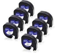 8x XemaX Nastro Etichette Compatibile per Ricarica Letra 12mm x 4m 91221 91201 per Etichette Nastri in Plastica per LT Etichettatrice LT-100H 100T XR XM QX50 2000 200B