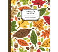 8x10" Autumn Foliage Notebook - 200 College Ruled Pages - Bright Fall Leaves on White - Seasonal Journal for Cozy Writing, Planning & Creative Notes