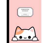 8x10" Composition Notebook - 200 Alternating Blank and College Ruled Pages - Kawaii Pee-A-Book Kitty in Pale Pink for Preteens, Teens and Adults: ... sketch, note take, journal, collage and more