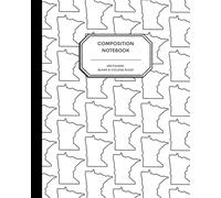 8x10" Composition Notebook - 200 Alternating Blank and College Ruled Pages - Minnesota State Outline Notebook Journal with Clean White Background for Kids, Preteens, Teens and Adults