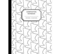 8x10" Composition Notebook - 200 College Ruled Pages - Minnesota State Outline Notebook Journal with Clean White Background for Kids, Preteens, Teens and Adults