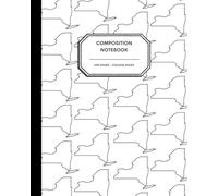 8x10" Composition Notebook - 200 College Ruled Pages - New York State Outline Notebook Journal with Clean White Background for Kids, Preteens, Teens and Adults