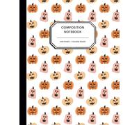8x10" Halloween Journal Notebook - 200 College Ruled Pages - Cheerful Pink & Orange Jack-o'-Lanterns on a Festive Background - Cute & Spooky Writing Journal for Kids, Teens & Pumpkin Lovers