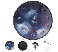 9/10/12 Note 432Hz Re Minore 22" Handpan Handpan Drum/Tamburo In Acciaio/Professionale Percussione(Blue,10 Notes (440Hz))