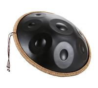 (9/10/12 Note 440hz/432hz) Handpan Steel Drum Per Adulti, Hand Pan Harmonic Per Campeggio, Meditazione O Yoga, Strumento A Percussione Armonico Re Minore Da 55 CM(Black,9 Notes (432Hz))