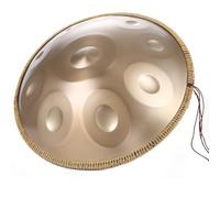 9/10/12 Note Handpan｜22 Pollici Tamburo A Mano Per Percussioni Per Adulti｜tamburo A Mano In Acciaio Premium Re Minore｜hand Pan 440hz/432hz Con Supporto Per Tamburo Handpan(Gold,10 Notes(440Hz))