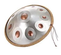 9/10/12 Note Handpan｜22 Pollici Tamburo A Mano Per Percussioni Per Adulti｜tamburo A Mano In Acciaio Premium Re Minore｜hand Pan 440hz/432hz Con Supporto Per Tamburo Handpan(Goldeneye,10 Notes(432Hz))