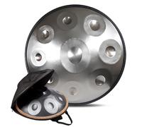 9/10/12 Note Handpan Drum, 55cm Hand Pan Steel Drum In D Minore, Classico 432Hz/440Hz Steel Tongue Drum Strumento Per Adulti, Bambini, Principianti E Professionisti (Size : 440Hz, Color : SILVER_9 N