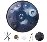 9/10/12 Note Steel Handpan Drum Set Adulti Handpan In D Minor Professionale 22 Pollici Hand Pan Drum Con Borsa Per Il Trasporto, Mallets, Staffa, Per Yoga Concerto Produzione Audio(Blue,9 Notes (440Hz