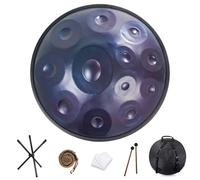 9/10/12 Note Steel Handpan Drum Set Adulti Handpan In D Minor Professionale 22 Pollici Hand Pan Drum Con Borsa Per Il Trasporto, Mallets, Staffa, Per Yoga Concerto Produzione Audio(Blue,12 Notes (440H