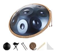 9/10/12 Note Steel Tongue Drum, Tamburo a Mano da 22 in, Strumento a Percussione, Classico Re Minore, Favorisce la Meditazione, per L'educazione Musicale, lo Yoga e L'intrattenimento-Blue||9 Note