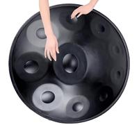 9/10/12 Note Strumento A Percussione Professionale Handpan Drum 22 Pollici Con Borsa Morbida Handpan, 2 Bacchette Handpan, Supporto Handpan E Panno Antipolvere(Black,10 Notes (432Hz))