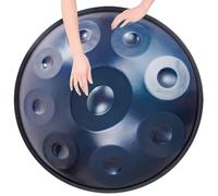 9/10/12 Note Strumento A Percussione Professionale Handpan Drum 22 Pollici Con Borsa Morbida Handpan, 2 Bacchette Handpan, Supporto Handpan E Panno Antipolvere(Blue,9 Notes (432Hz))