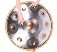 9/10/12 Note Strumento A Percussione Professionale Handpan Drum 22 Pollici Con Borsa Morbida Handpan, 2 Bacchette Handpan, Supporto Handpan E Panno Antipolvere(Golden eye,10 Notes (440Hz))