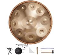 9/10/12 Note Strumento Handpan, 56cm Steel Pan Drum Instrument, Strumenti Musicali In Re Minore 440 Hz Con Borsa Morbida, 2 Mazze, Supporto(Gray,10)