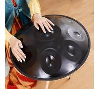 9/10/12 Note Tamburo Handpan In Acciaio, Tamburo A Mano In Re Minore, Handpan Drum Perfetto Per Campeggio, Meditazione O Yoga,56cm (Color : Black-12 Notes, Size : 440hz)