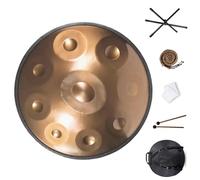 9/10/12 Note Tamburo Handpan Per Meditazione E Rilassamento, Handpan Armonico Drum In Re Minore Per Adulti, Strumenti A Percussione Steel Hand Pan(Gold,9 Notes (440Hz))
