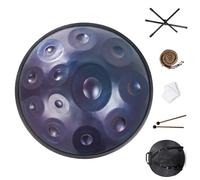 9/10/12 Note Tamburo Handpan Per Meditazione E Rilassamento, Handpan Armonico Drum In Re Minore Per Adulti, Strumenti A Percussione Steel Hand Pan(Blue,12 Notes (440Hz))