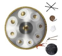 9/10/12 Note Tamburo Handpan Per Meditazione E Rilassamento, Handpan Armonico Drum In Re Minore Per Adulti, Strumenti A Percussione Steel Hand Pan(Golden eye,9 Notes (440Hz))