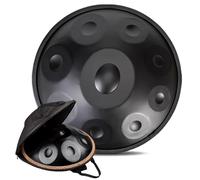 9/10/12 Note Tamburo In Acciaio Handpan Strumento Musicale, Set Di Tamburi A Mano Per Strumenti Musicali A Percussione Da 22 Pollici In Re Minore, Tamburo Per Handpan 432Hz/440Hz(Black-432Hz,10Notes)