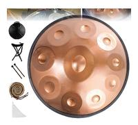 9/10 note Handpan Drum Instrument, 22 pollici in Handpan Drum in percussioni minori in re, tamburo a mano in acciaio con borsa morbida per handpan, 2 mazze per handpan, supporto per handpan, per la