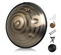 9/10 Note Tamburo Handpan, 22 Pollici 440Hz Accordatura Tamburo a Mano, Set di Strumenti a Percussione in Acciaio con Borsa per il Trasporto, Mazzuole, Staffa Inclusa, 9 Note