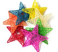 9/15cm Rattan Stella Forma da Parete Ciondolo Bambino Della Stanza Festa Decor