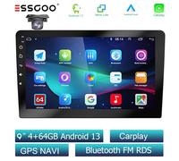 9" 2 DIN Carplay Autoradio Android 14 Touch Screen 4+64GB GPS +CAM Bluetooth USB