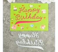 9,3 x 5,3 cm Happy Birthday Puntelli Lettere Metallo Fustelle Taglio Stencil per Scrapbooking Goffratura Album Fotografico Carta Decorativa Modello