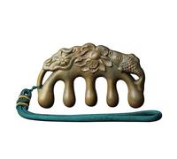 9.5cm Cinque Denti Massaggio Pettine Denti Larghi Pettine Verde Sandalo Pettine Levigante Del Cuoio