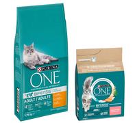 9,75 kg + 2,8 kg gratis! Purina ONE Crocchette per gatti - Adult Pollo & Cereali integrali